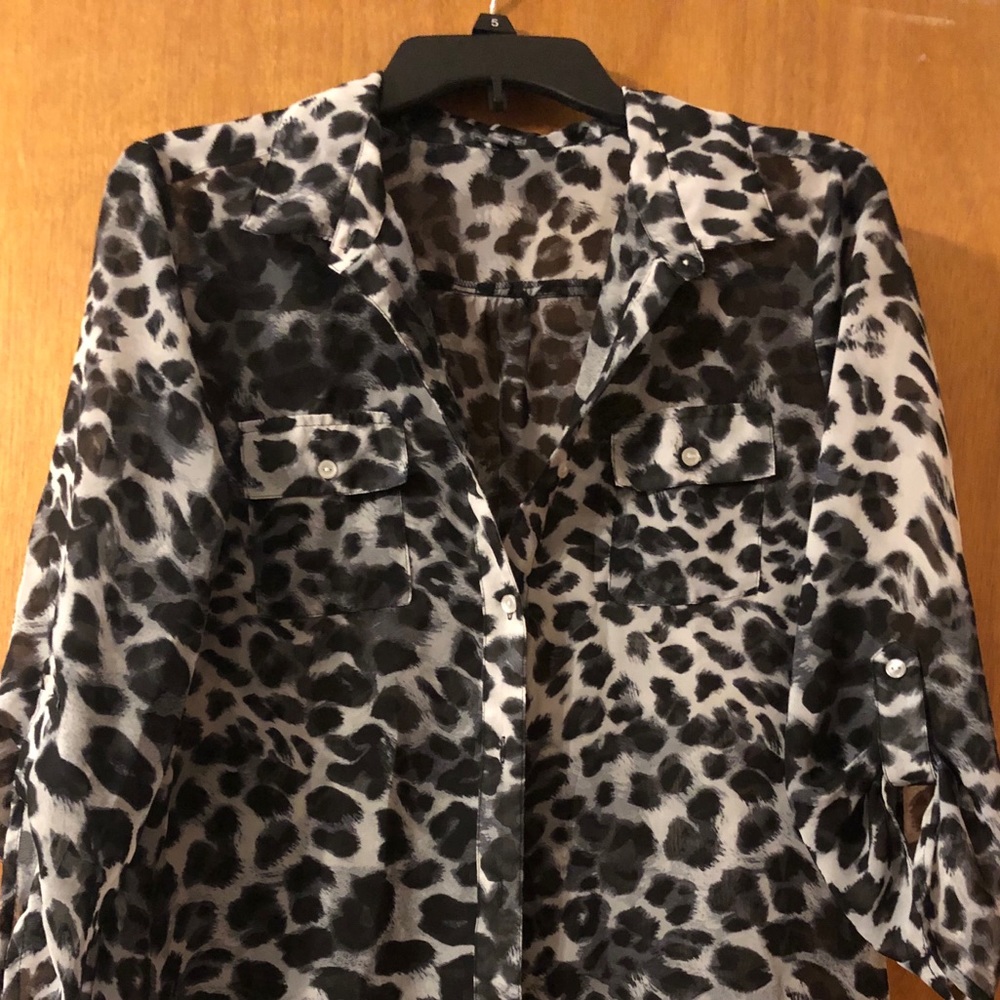 leopard print button up